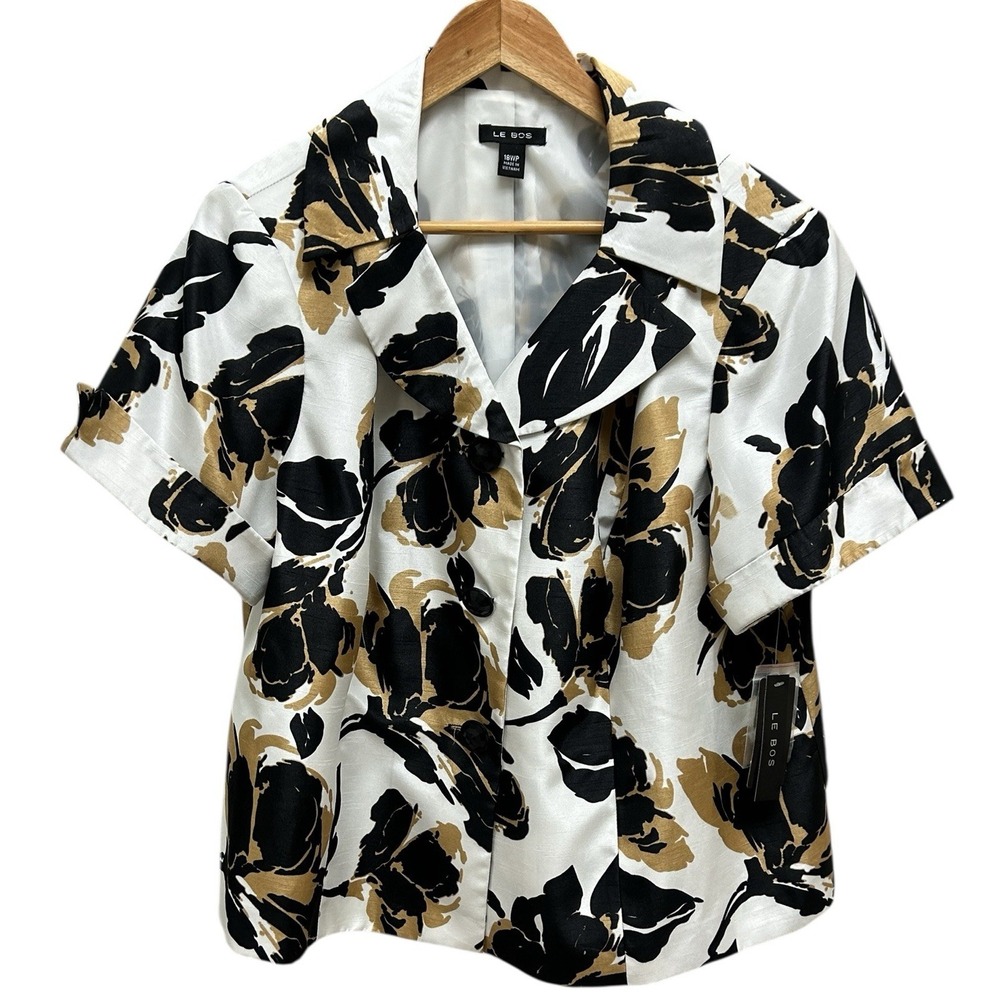 Le Bos Plus 18P Multicolor‎ Dress Jacket NWT Short Sleeve Lined Blazer